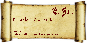 Mitró Zsanett névjegykártya